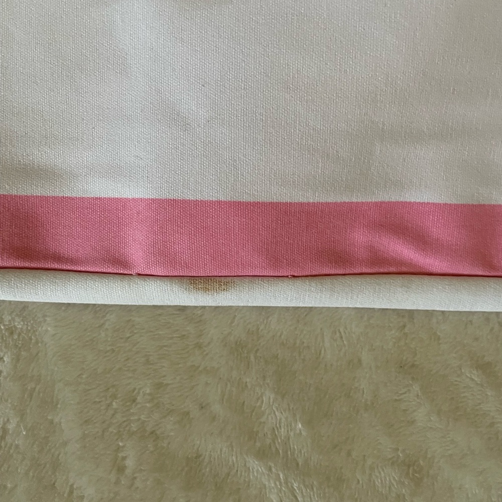 NWOT Victoria’s Secret Canvas Zipper Duffel Bag Pink/Cream Stripes - Picture 5 of 13